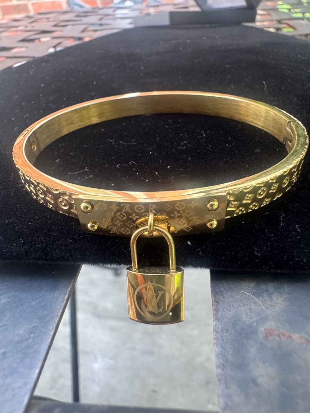 Bangle bracelet  Padlock Charm Bangle Bracelet - Women Jewelry